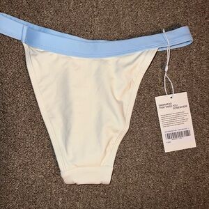 Monday Swimwear Light Blue and Cream Bikini Bottom